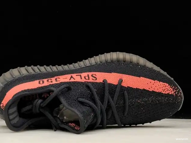 Black Adidas BY9612 V2 Core Red Yeezy Boost 350 0629